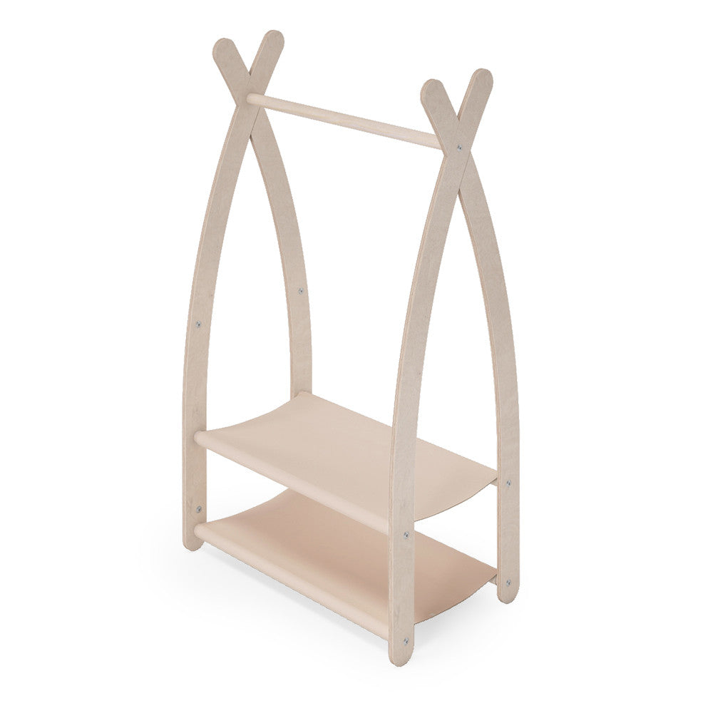 MAMOI® Children clothes rail Beige 53x95x32cm | Dressing up rail for kids made of natural wood | Baby wardrobe clothes storage modern design | Baby accessories | 100% ECO | MADE in EU