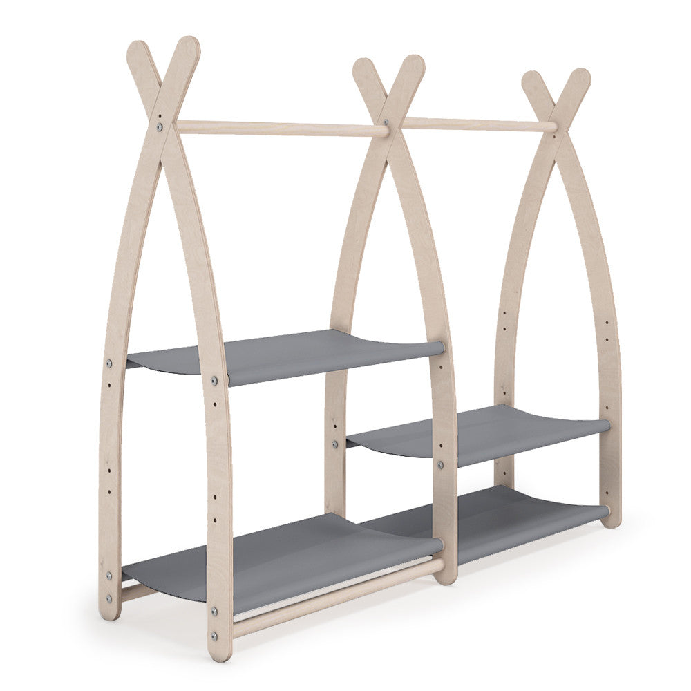 MAMOI® Wieszak na ubrania dla dzieci | Szafa na ubrania dla dzieci wykonany z naturalnego drewna | Garderoba dziecięca do przechowywania ubrań nowoczesny design | Akcesoria dla dzieci | 100% ECO | Wyprodukowano w UE
