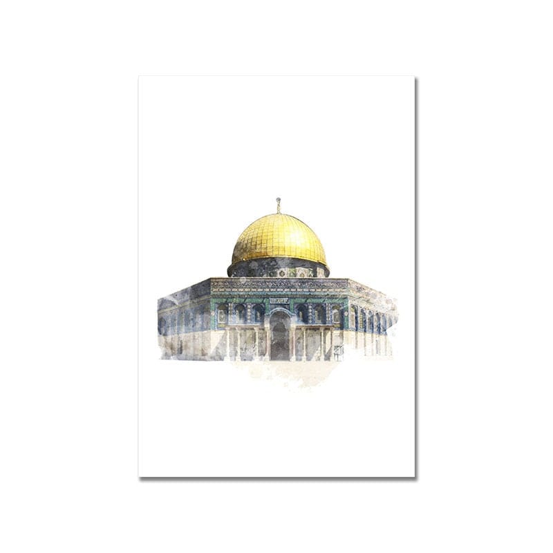 Poster  Al Aqsa Mosche Kaaba · Wandbilder Wohnzimmer & Schlafzimmer · Deko Print Bilder · ohne Rahmen