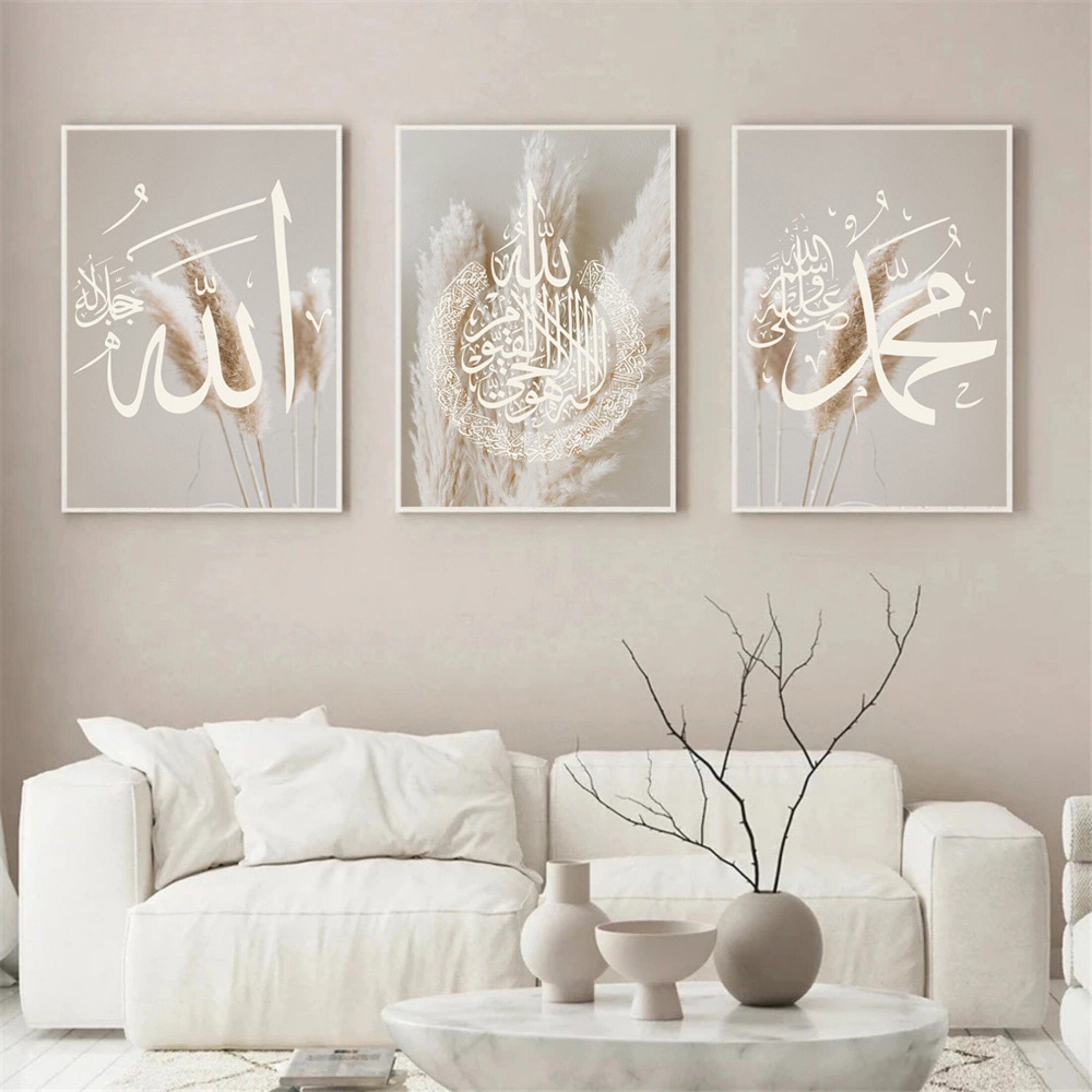 Poster Pampass Gras  Kalligraphie · Wandbilder Wohnzimmer & Schlafzimmer · Deko Print Bilder · ohne Rahmen