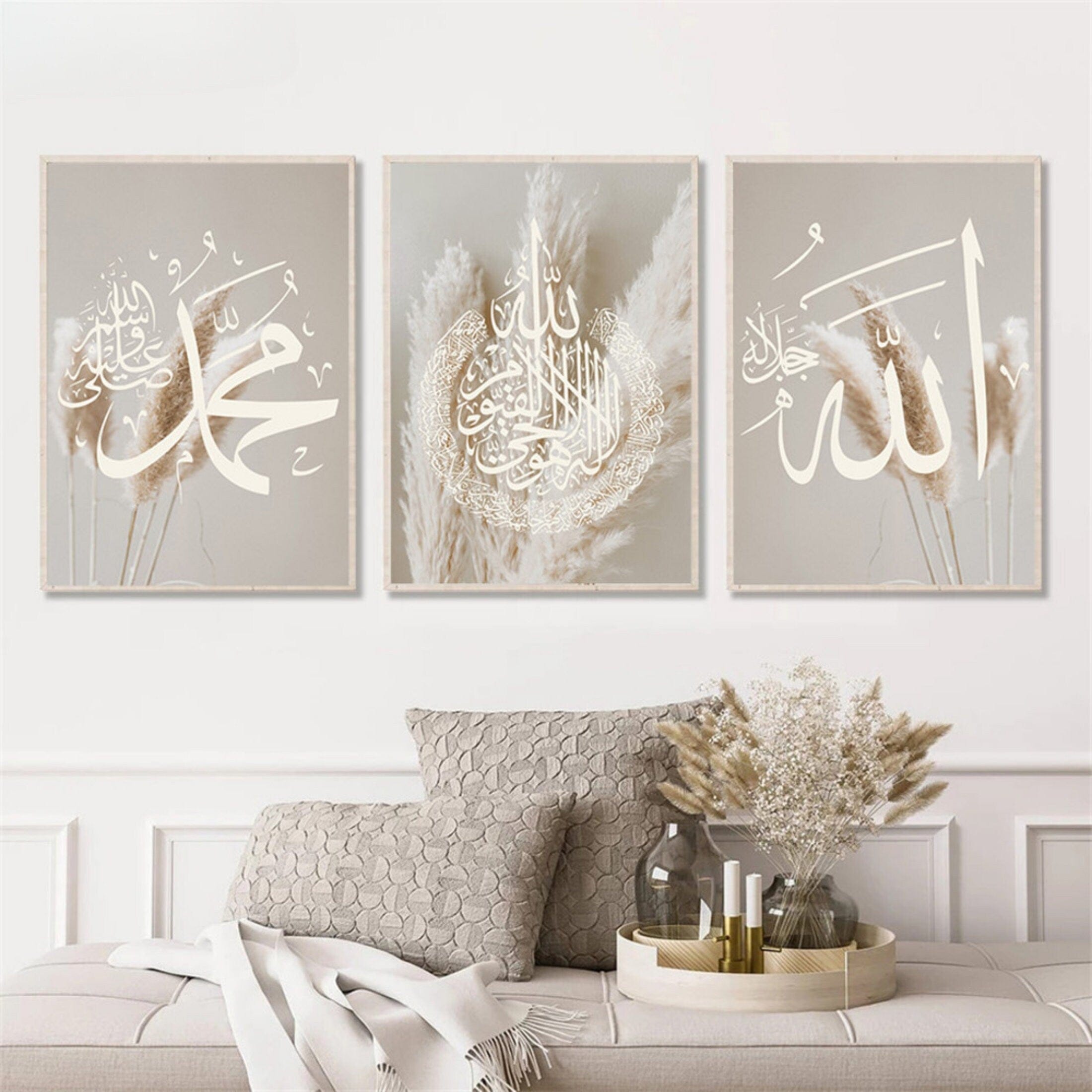 Poster Pampass Gras  Kalligraphie · Wandbilder Wohnzimmer & Schlafzimmer · Deko Print Bilder · ohne Rahmen