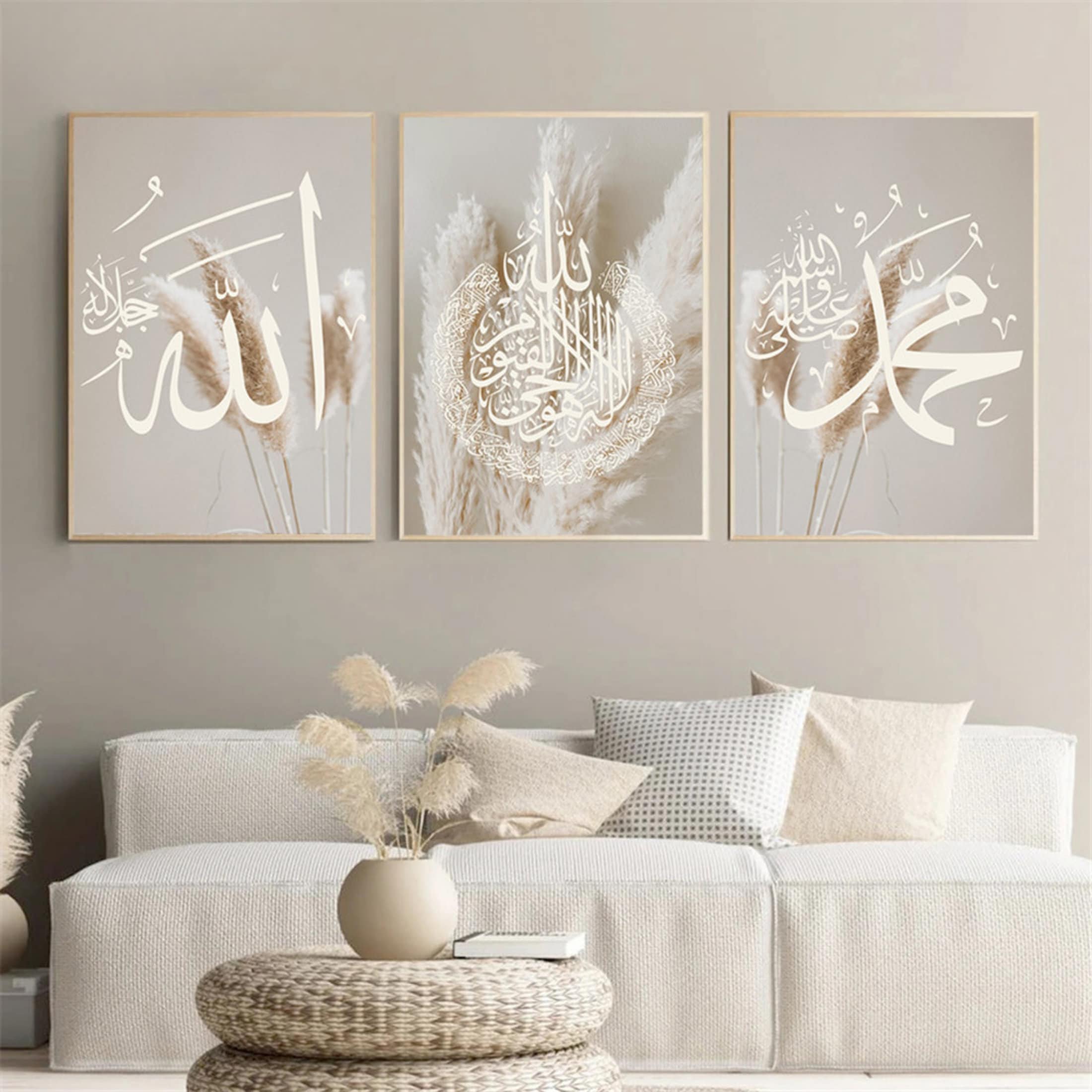 Poster Pampass Gras  Kalligraphie · Wandbilder Wohnzimmer & Schlafzimmer · Deko Print Bilder · ohne Rahmen